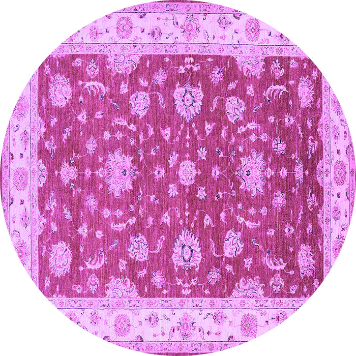 Round Persian Purple Traditional Rug, tr1821pur