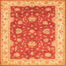 Round Machine Washable Persian Orange Traditional Area Rugs, wshtr1821org