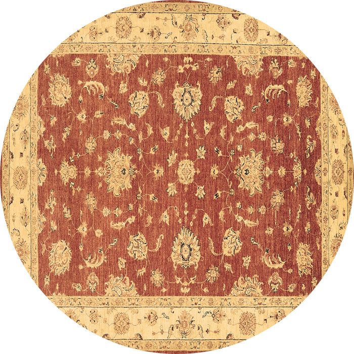 Round Machine Washable Persian Brown Traditional Rug, wshtr1821brn