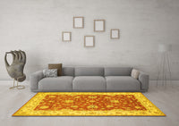 Machine Washable Persian Yellow Traditional Rug, wshtr1821yw