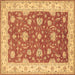 Square Machine Washable Persian Brown Traditional Rug, wshtr1821brn