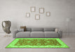 Machine Washable Persian Green Traditional Area Rugs in a Living Room,, wshtr1821grn