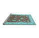 Sideview of Machine Washable Persian Light Blue Traditional Rug, wshtr1821lblu