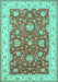 Machine Washable Persian Turquoise Traditional Area Rugs, wshtr1821turq