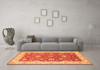 Machine Washable Persian Orange Traditional Rug, wshtr1821org