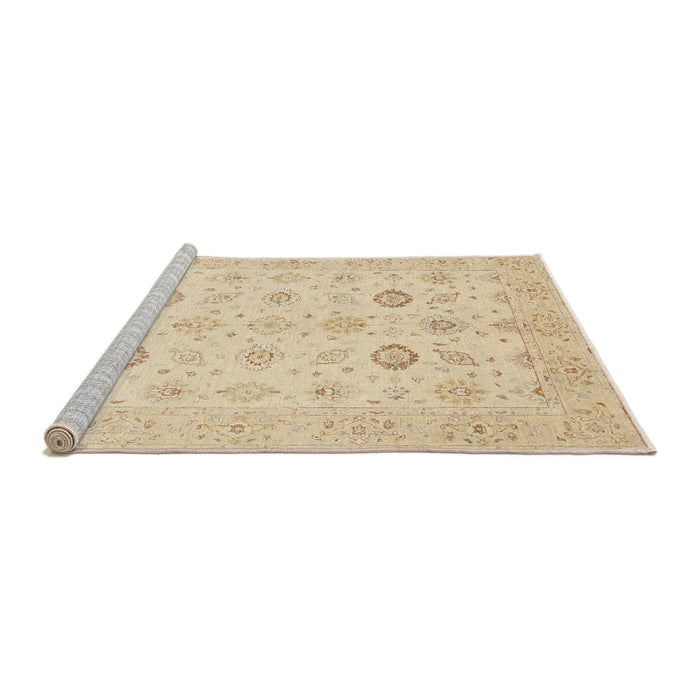 Sideview of Machine Washable Traditional Sun Yellow Rug, wshtr1822