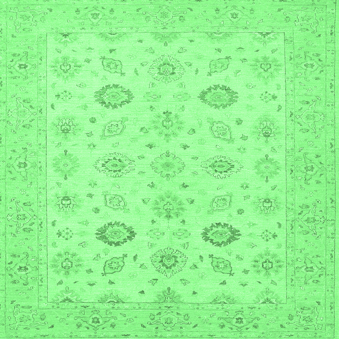 Square Persian Emerald Green Traditional Rug, tr1822emgrn