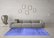 Machine Washable Persian Blue Traditional Rug in a Living Room, wshtr1823blu