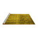 Sideview of Machine Washable Persian Yellow Traditional Rug, wshtr1823yw