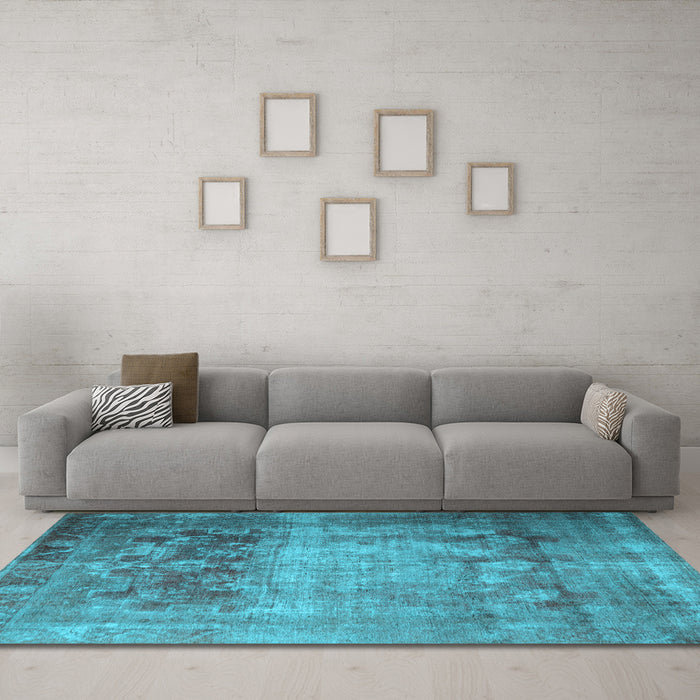 Machine Washable Persian Light Blue Traditional Rug in a Living Room, wshtr1823lblu
