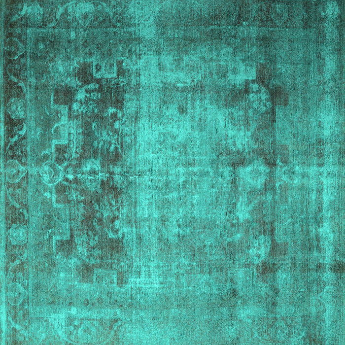 Square Machine Washable Persian Turquoise Traditional Area Rugs, wshtr1823turq