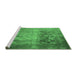 Sideview of Machine Washable Persian Emerald Green Traditional Area Rugs, wshtr1823emgrn