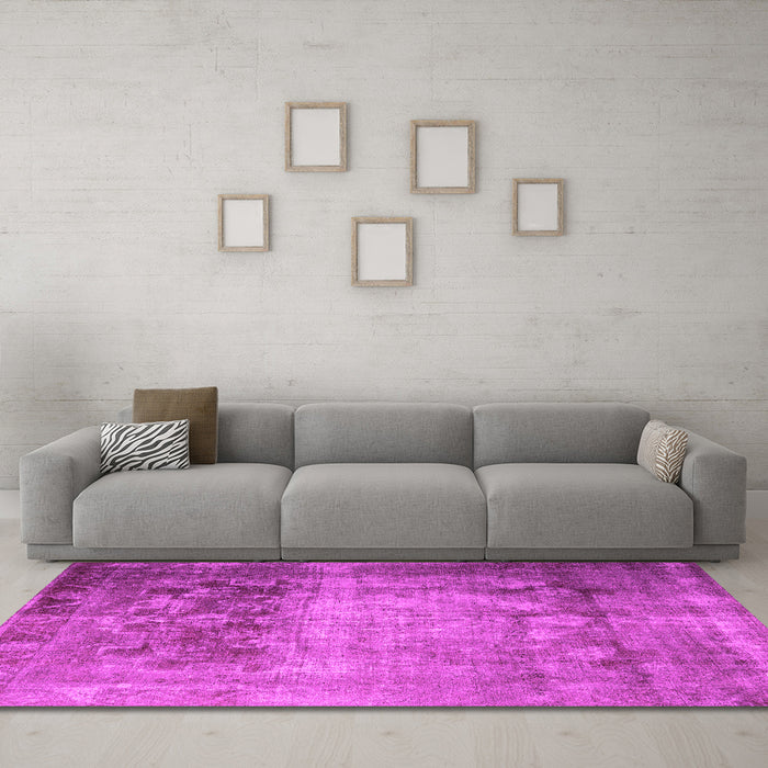 Machine Washable Persian Pink Traditional Rug in a Living Room, wshtr1823pnk