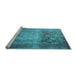 Sideview of Machine Washable Persian Light Blue Traditional Rug, wshtr1823lblu