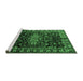 Sideview of Machine Washable Persian Emerald Green Traditional Area Rugs, wshtr1824emgrn