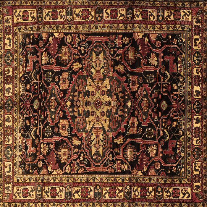 Square Persian Brown Traditional Rug, tr1824brn