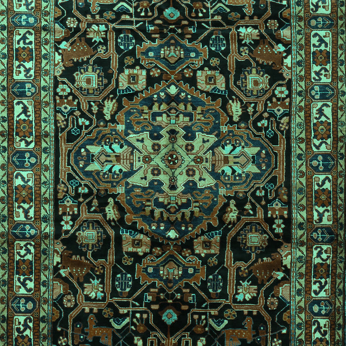 Machine Washable Persian Turquoise Traditional Area Rugs, wshtr1824turq