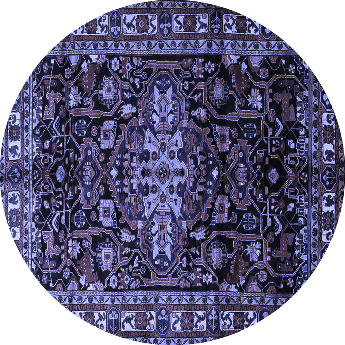 Round Persian Blue Traditional Rug, tr1824blu