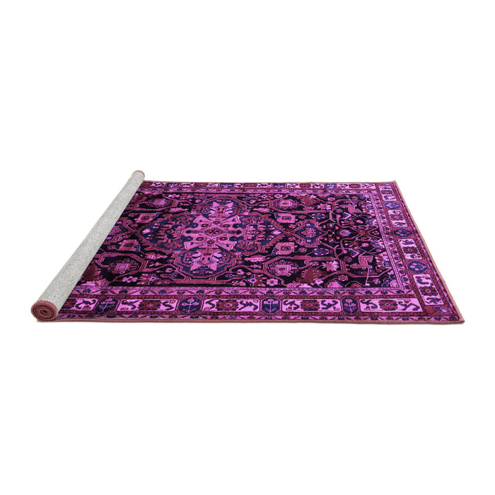 Sideview of Machine Washable Persian Purple Traditional Area Rugs, wshtr1824pur