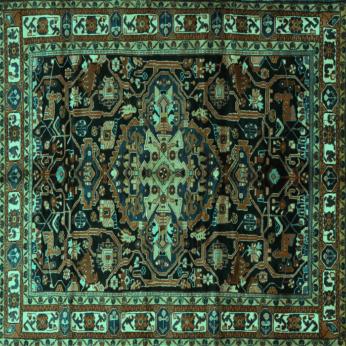Square Persian Turquoise Traditional Rug, tr1824turq