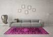 Machine Washable Persian Pink Traditional Rug in a Living Room, wshtr1824pnk