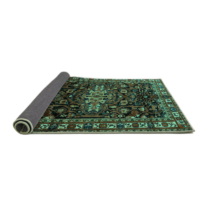 Sideview of Persian Turquoise Traditional Rug, tr1824turq