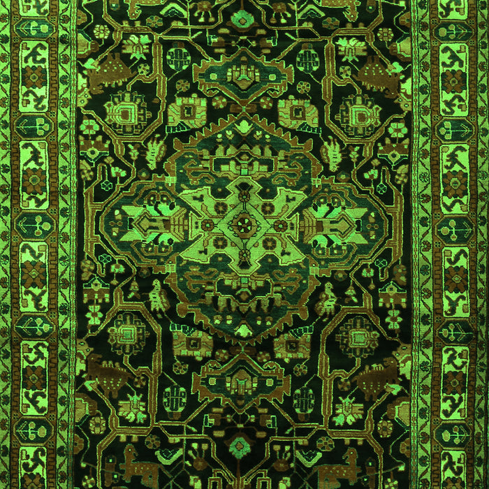 Serging Thickness of Machine Washable Persian Green Traditional Area Rugs, wshtr1824grn