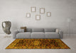 Machine Washable Persian Yellow Traditional Rug in a Living Room, wshtr1824yw