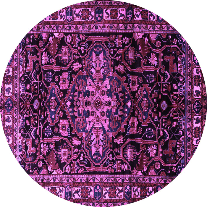 Round Persian Purple Traditional Rug, tr1824pur