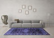 Machine Washable Persian Blue Traditional Rug in a Living Room, wshtr1824blu