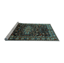 Sideview of Machine Washable Persian Light Blue Traditional Rug, wshtr1824lblu