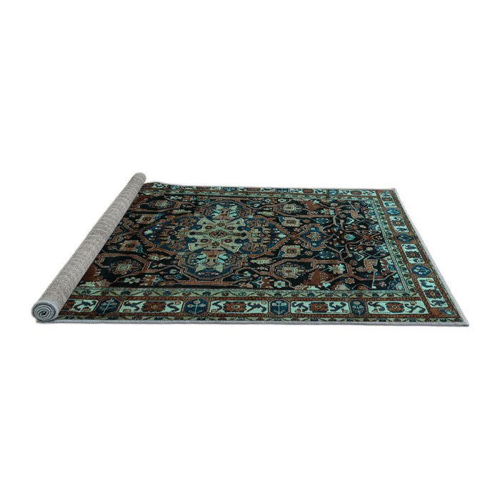 Sideview of Machine Washable Persian Light Blue Traditional Rug, wshtr1824lblu