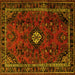 Square Machine Washable Persian Yellow Traditional Rug, wshtr1825yw