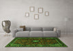 Machine Washable Persian Green Traditional Area Rugs in a Living Room,, wshtr1825grn