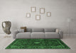 Machine Washable Persian Emerald Green Traditional Area Rugs in a Living Room,, wshtr1825emgrn