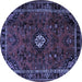 Round Persian Blue Traditional Rug, tr1825blu