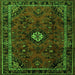 Round Machine Washable Persian Green Traditional Area Rugs, wshtr1825grn