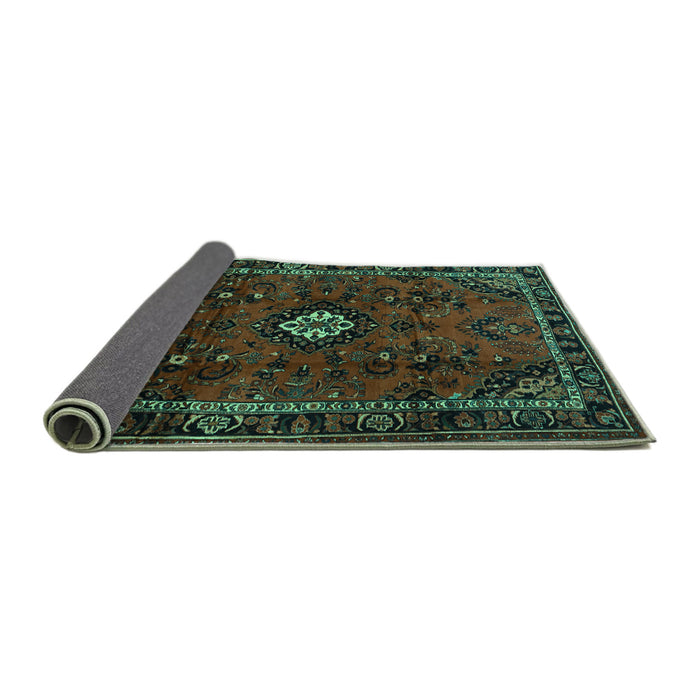 Sideview of Persian Turquoise Traditional Rug, tr1825turq