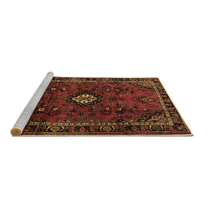 Sideview of Machine Washable Persian Brown Traditional Rug, wshtr1825brn