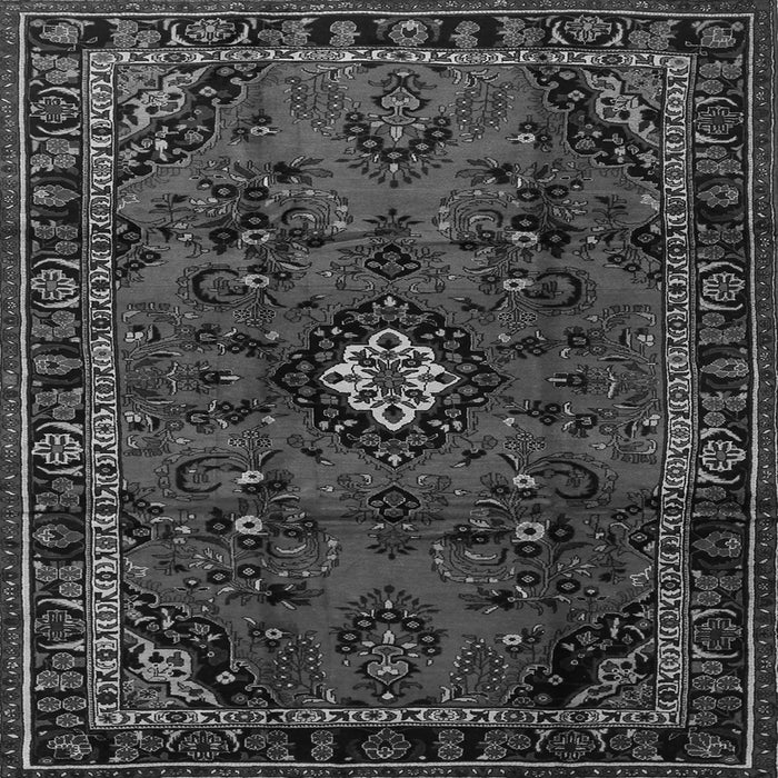 Round Machine Washable Persian Gray Traditional Rug, wshtr1825gry