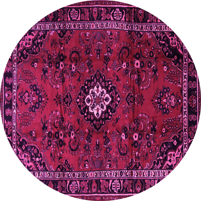 Round Persian Pink Traditional Rug, tr1825pnk