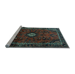 Sideview of Machine Washable Persian Light Blue Traditional Rug, wshtr1825lblu