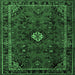 Square Machine Washable Persian Emerald Green Traditional Area Rugs, wshtr1825emgrn