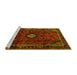 Sideview of Machine Washable Persian Yellow Traditional Rug, wshtr1825yw