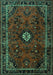 Machine Washable Persian Turquoise Traditional Area Rugs, wshtr1825turq