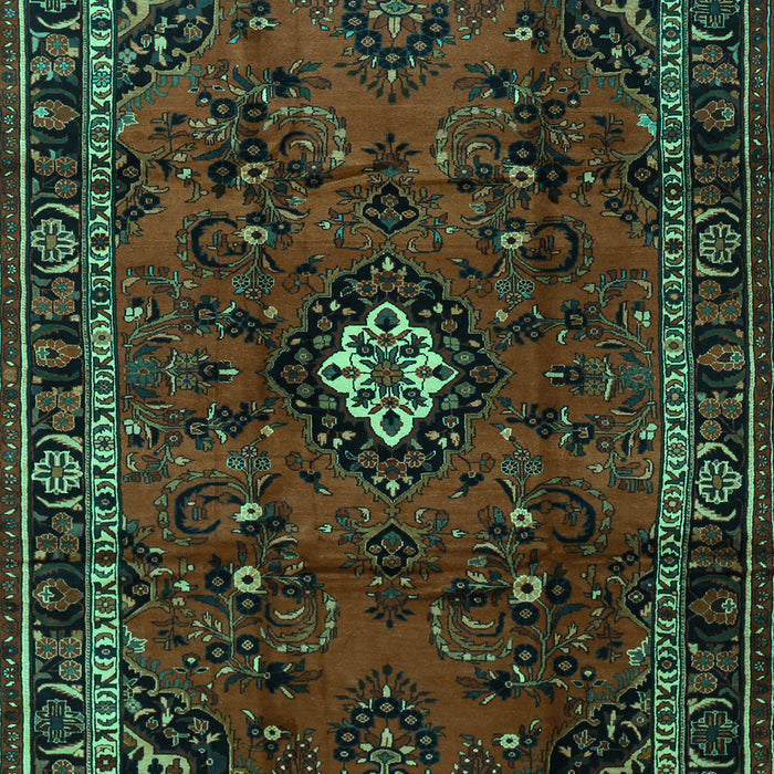 Machine Washable Persian Turquoise Traditional Area Rugs, wshtr1825turq