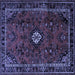 Square Persian Blue Traditional Rug, tr1825blu