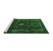 Sideview of Machine Washable Persian Emerald Green Traditional Area Rugs, wshtr1825emgrn