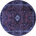 Round Machine Washable Persian Blue Traditional Rug, wshtr1825blu