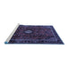 Sideview of Machine Washable Persian Blue Traditional Rug, wshtr1825blu